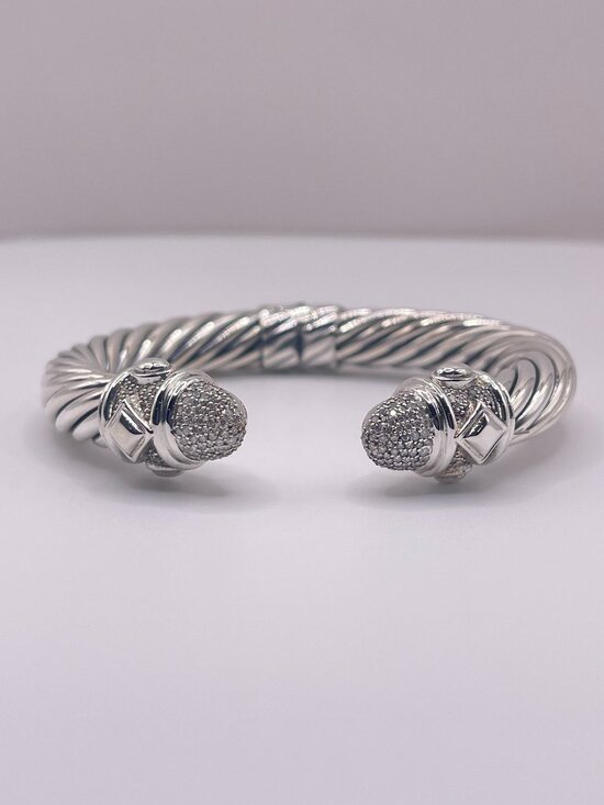 David Yurman Jewelry - David Yurman 925 Silver Diamond Renaissance Cuff Bracelet